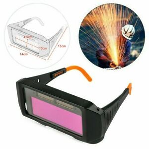 Safety Glasses Welding Solar Power Blackening Goggles On/Off Pink Durable