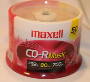 MAXELL 625156 - CDR80MU50PK 80-Minute Music CD-Rs (50-ct Spindle)