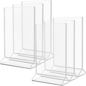 MaxGear Acrylic Sign Holder-Table Card Display-4 X 6 inches Clear Sign Display H