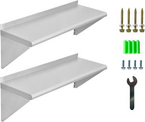 HOCCOT Wall Stainless Steel Shelf, Heavy Duty Metal Shelf, NSF, Commercial Wall