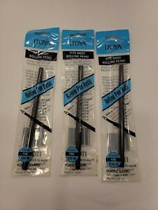 Itoya Rolling Pen Refill 0.5mm Fine Black Ink Set Of 3