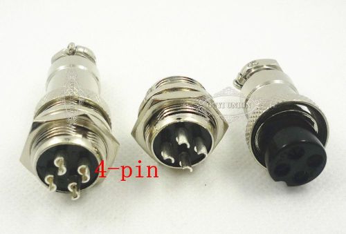 2PCS GX 16MM 4Pin Aviation Plug Male Female Panel Power Chassis Metal Connector