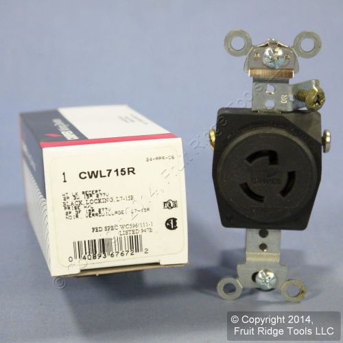 Cooper turn twist locking receptacle outlet nema l7-15r 15a 277v cwl715r boxed for sale