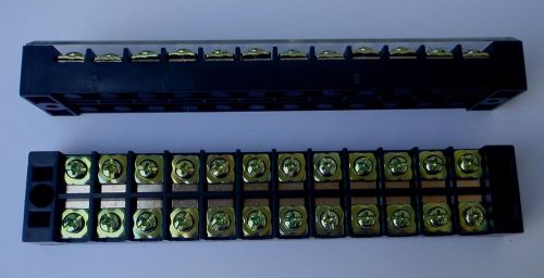 Wire terminal block strip 25 amp 12 pole 2 pc tb2512 for sale