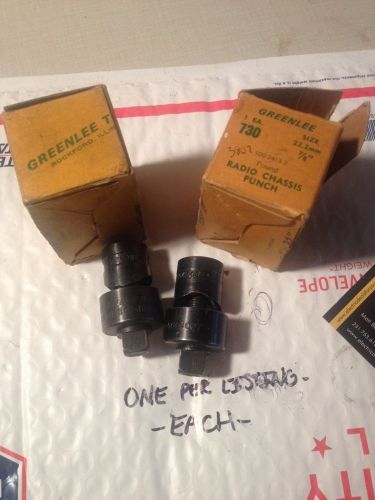 One (1) greenlee 1/2&#034; conduit knockout punch die 7/8&#034; radio chassis #3187, 3808 for sale