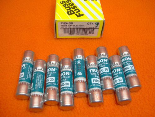 9 Lot NEW Buss FNQ-30 Tron Fuse FNQ30 30 Amp 500 Volt AC Time Delay Bussmann