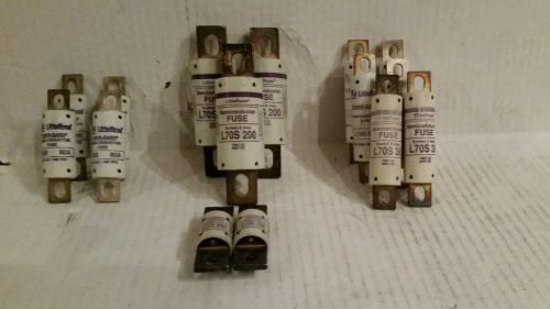 Mix lot of litterfuse l50s.80a.l70s.200a.l70s.35a.l13s.150. L13s.300