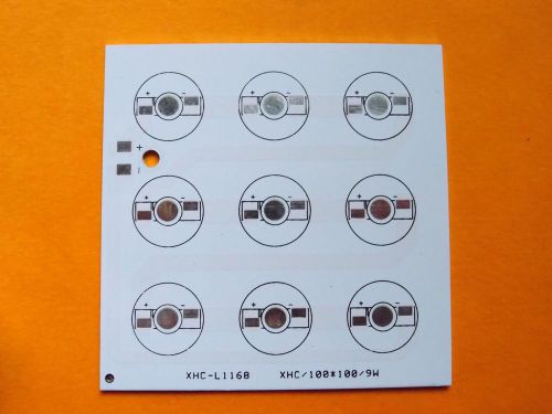 2pcs 100x100mm aluminium pcb circuit board for 9pcs x 1w,3w in series for sale