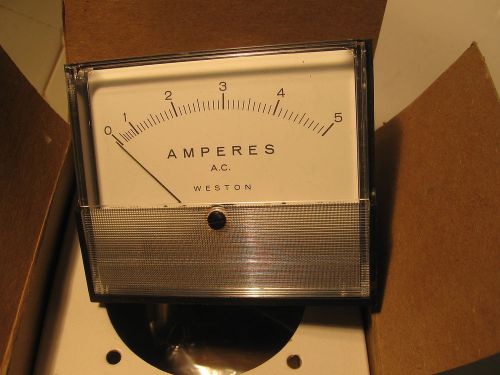 Weston Panel Meter (Pioneer) 0-5 ACA 2034 25-500Hz 3&#034; x 3.5&#034;