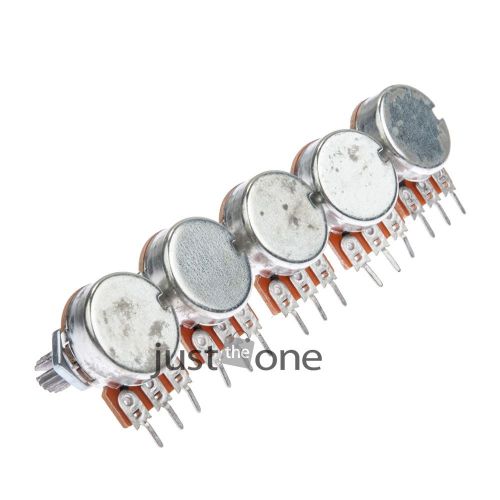 5pcs B50K 50K Knurled Shaft Linear Rotary Taper Potentiometer 3pin Handle 15mm