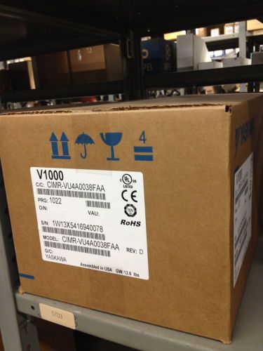 Yaskawa 25hp 38 amps v1000 vfd cimr-vu4a0038faa variable frequency drive nib for sale