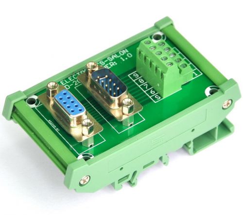 Db9 d sub din rail mount interface module, male / female, breakout board. for sale