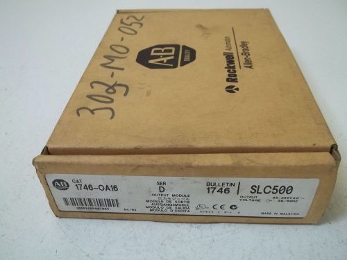 ALLEN BRADLEY 1746-OA16 SER.D OUTPUT MODULE *NEW IN A BOX*