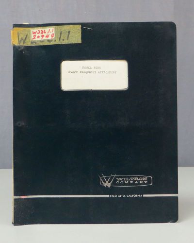 Wiltron Model 3003 Swept Frequency Attachment Instruction Manual