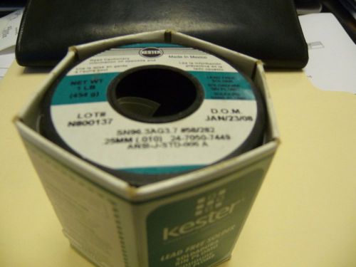 1 lbs new kester  0.010&#034; # 24-7050-7449 sn96.3ag3.7 silver lead free very rare for sale