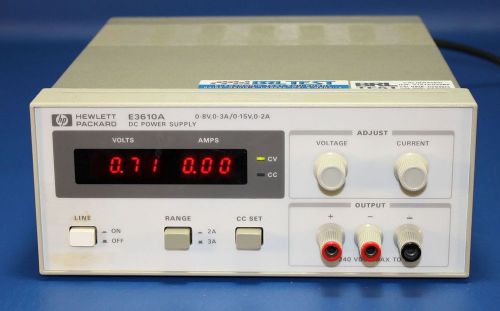 Agilent / HP E3610A Power Supply 8V 3A / 15V 2A