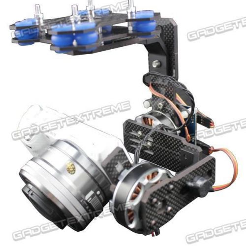 Fpv 2-axis carbon fiber brushless gimbal kit w/motor&amp;controller for slr sony e for sale