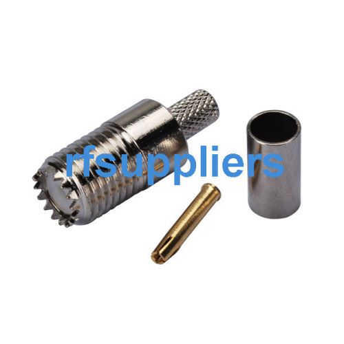 Mini uhf crimp jack rf coax connector for lmr195 for sale