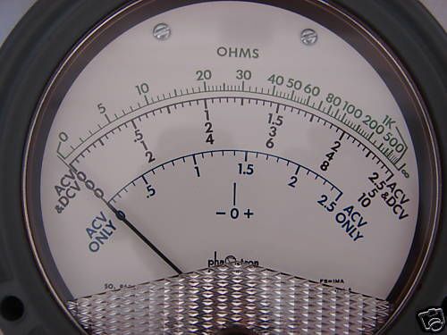 NEW ELECTRONIC TEST EQUIPMENT OHMS REPLACEMENT METER 4-1/2&#034;