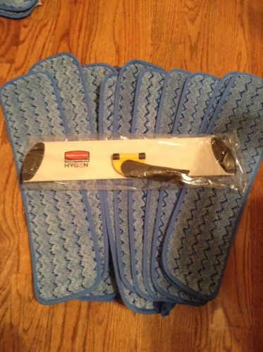 Rubbermaid Hygen Microfiber Damp Mop Pad 18&#034; Q410 Case of 12 plus Q560 18&#034; Frame