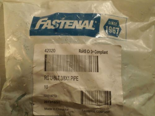 Qty= 10: Fastenal 3/8&#034;-16 x 1&#034; Pipe Size Zinc Plated Round Bend U-Bolt (no nuts)