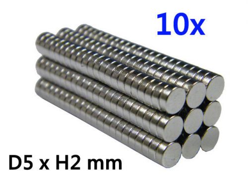 10pcs Super Strong Neodymium Rare Earth Magnet N38 Disc 5 mm dia. x 2 mm thick