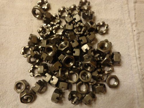 1/2&#034;-20 Slotted Plain Finish Hex Nut ( QTY 100 )