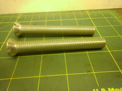 1/2-13x4 flat slotted head machine screw bolts (qty 2) # j53432 for sale