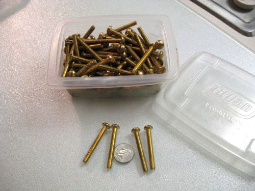 96 pcs Metric Thread 2&#034; x 1/4&#034; Brass  Sloted Pan Head Screw Bolt / 6.2 x 50 mm