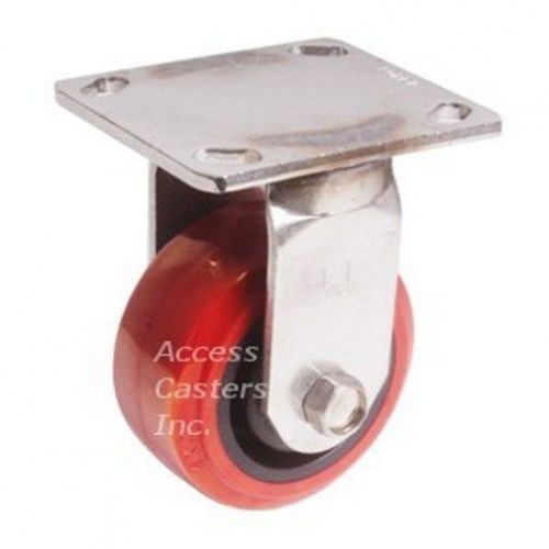 5PSSPR 5&#034; x 2&#034; Stainless Steel Rigid Caster, Polyurethane Wheel, 750 lb Capacity