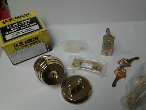 U.S. LOCK US 1680 SERIES HEAVY DUTY DEADBOLT USN1680S3 POL BRASS SINGLE CYLINDER