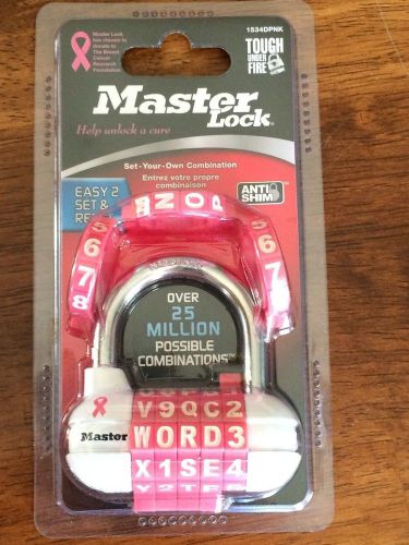 NIP MasterLock Pink Breast Cancer Research Combination Lock #1534DPNK