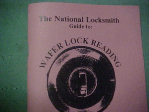 The WAFFER LOCK READING book, locksmith,craftsman, collector