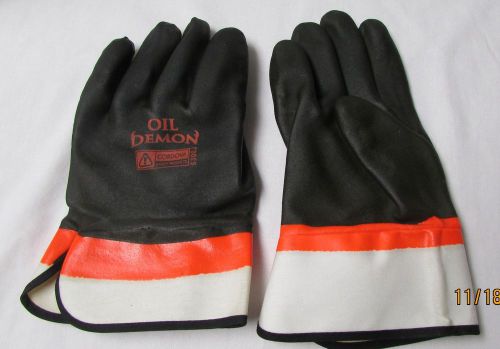 Work Gloves Double Dipped PVC Sandpaper Finish Jersey Lining Safety Cuff Sz L