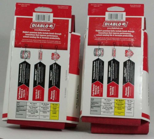 2 Diablo Sanding Belts 4&#034; x 36&#034; One Medium The Other Fine