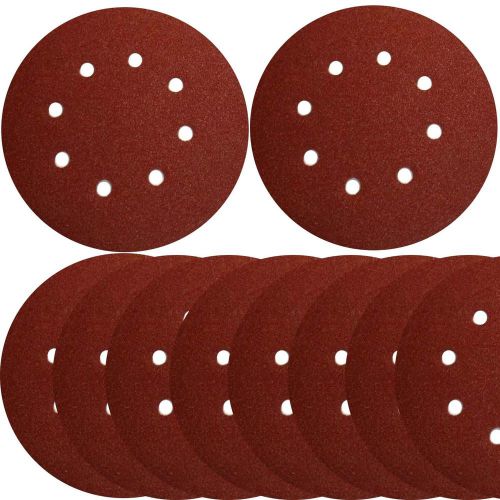 25 pcs 5&#034;-8hole velcro sanding disc aluminum oxide sand paper mixed grit for sale