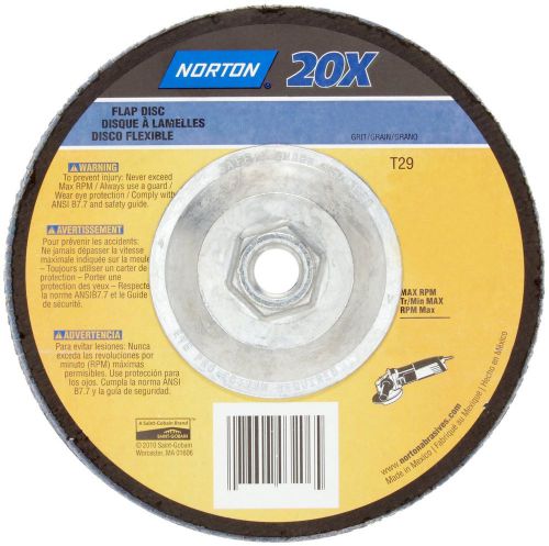 Norton 20x high performance abrasive flap disc, type 27, threaded hole, for sale