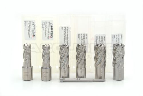 7 pcs hss annular cutters set, 1&#034; cutting depth, with weldon shank, #hcs1-0700 for sale