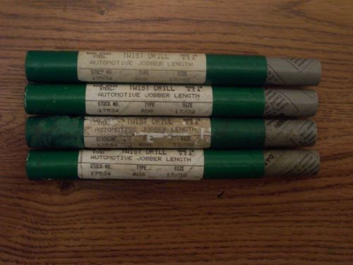 PRECISION TWIST DRILL LOT OF 4 AUTOMOTIVE JOBBER LENGTH RO8