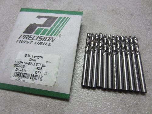 12 pcs Precision Twist Drills # 23 Parabolic Flutes Screw Machine Stub 060023