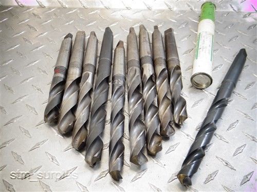 LOT OF 10 HSS 2MT TWIST DRILLS 41/64&#034; TO 47/64&#034; CLEVELAND UNION W&amp;B