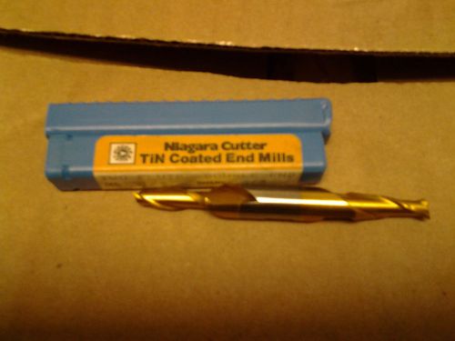 VINTAGE-NIB Niagara Cutter TiN Coated Double-End End Mill 1/4&#034; dia. 3/8&#034; sh 3&#034; f