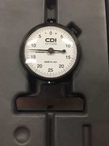 CDI 60412J KNIFE EDGE DIAL DEPTH GAUGE .0005&#034; GRAD. JEWELED BEARINGS (mm)