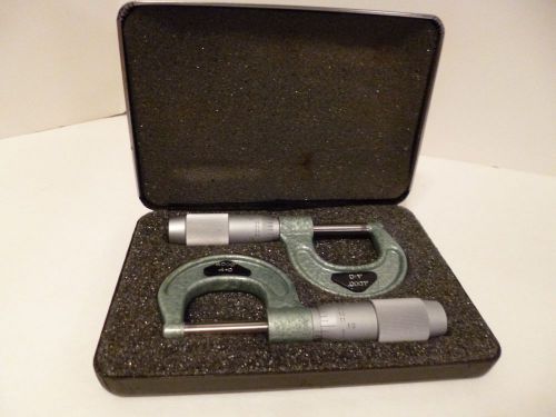 2 Enco Micrometers 0-1&#034; #620-11 Poland Original Case