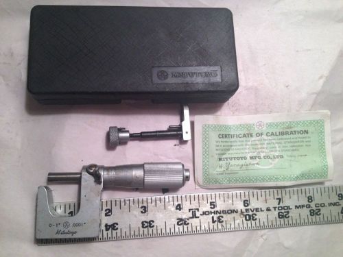 MACHINIST LATHE TOOL MITUTOYO MULTI ANVIL MICROMETER #117-107 0-1&#034; .0001&#034; IN BOX