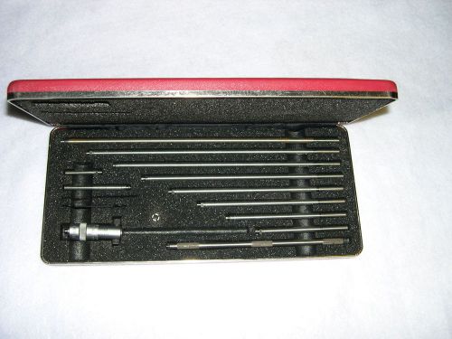 L.S.  Starrett #124 (2&#034;-12&#034;)  Satin Head Inside Micrometers Red Leather Case