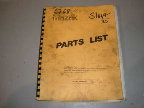 Mazak CNC Lathe Parts Manual For Slant Turn 28, 35