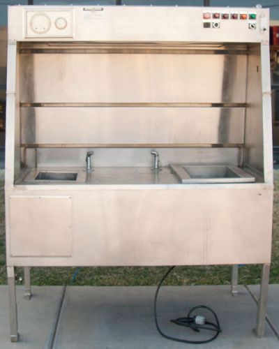 5 ft Stainless Steel Fume Hood Workstation w/Ultrasonic Sinks/Tanks (Sink/Tank)