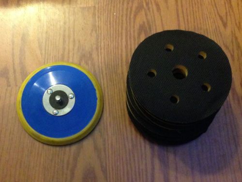 Mirka 1055 Grip Faced Interface Pad 5&#034; - w/ 7 ABRASIVE DISCS - NEW