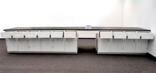 29&#039; Island Base Laboratory Cabinets w/ Industrial Grade Counter Tops (LS OPEN 3)